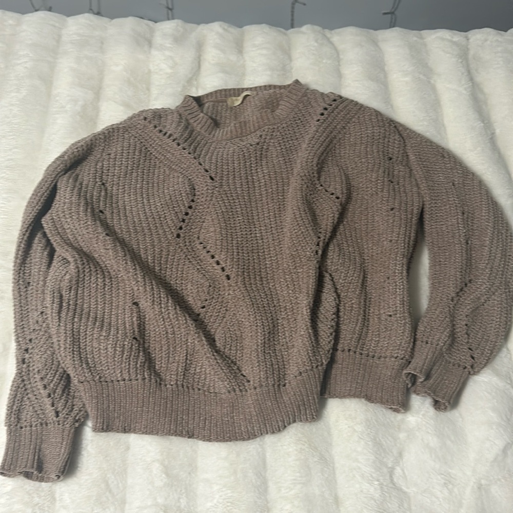 Altar’d State Tan Chenille Sweater